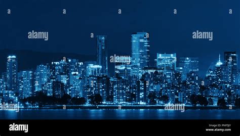 Vancouver city skyline at night Stock Photo - Alamy