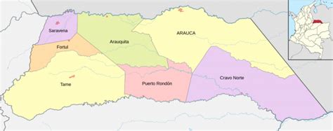 Mapa de Arauca con municipios - Departamento de Colombia para descargar ...