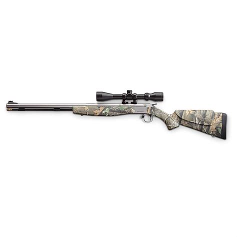 CVA® .50 cal. Optima® V1 SS / Camo Black Powder Muzzleloader Rifle with Scope - 299503, Black ...