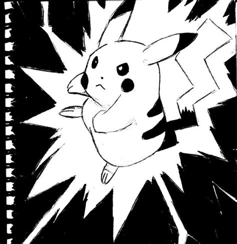 Pikachu Black And White by Smicola on DeviantArt