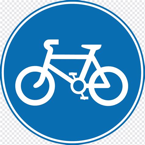 White and blue bike logo illustration, Bike path Bicycle Traffic sign ...