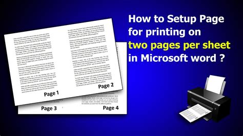 How to setup page for printing on two pages per sheet in Microsoft Word ...