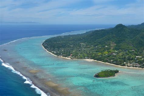 Aerial Landscape View of Muri Lagoon in Rarotonga Cook Islands Stock ...