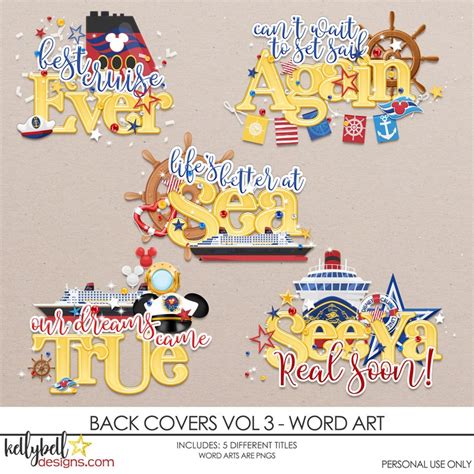 Back Covers Vol 3 Word Art - Kellybell Designs