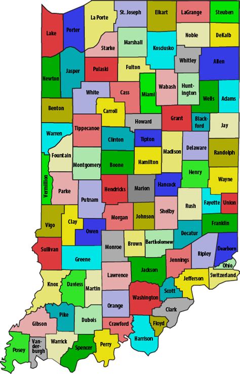 Printable Map Of Indiana Counties