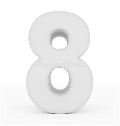 Number 8 3d White Isolated on White Stock Illustration - Illustration of shadow, number: 91682831