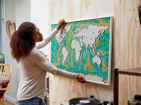 LEGO has a world map you build and hang on your wall