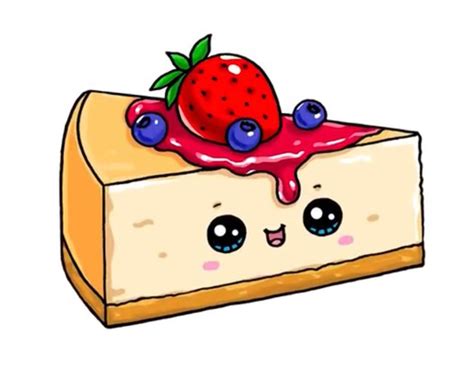 Cute Kawaii Cheesecake | Cute food drawings, Kawaii doodles, Kawaii drawings