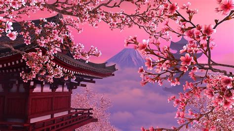 Pink Sakura Tree Anime Aesthetic Wallpapers - Wallpaper Cave