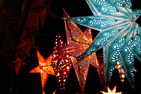 Lighted Christmas Stars · Free Stock Photo