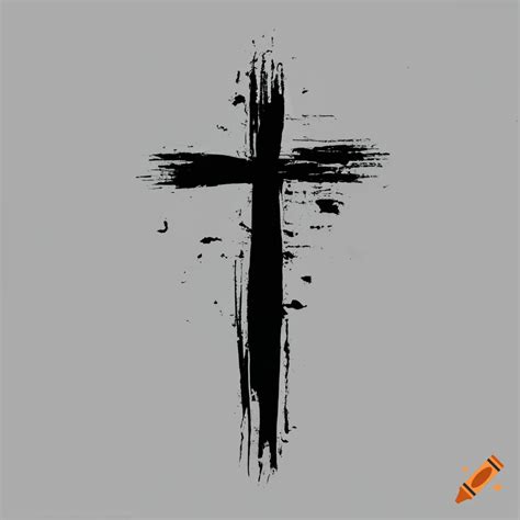 Minimalist black cross on white background on Craiyon