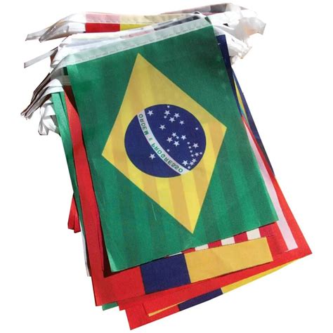 Brazil World Cup Fabric Bunting All 32 Flags 9 Metres (Flag size: 14cm ...