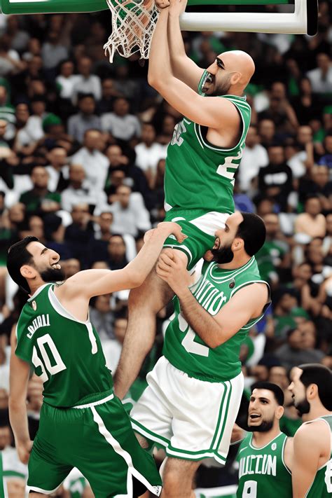 Bald Iraqi Man in Celtics Jersey Viciously Dunking a Basketball over ...