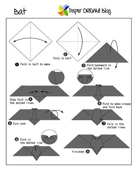 Animals Origami: A Bat | Paper Origami Guide