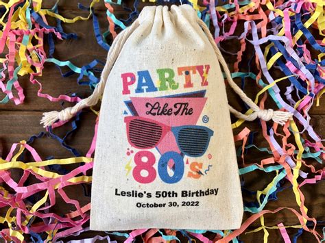 Set of 10 Personalized 80s Theme Party Favor Bags Party Like the 80s ...