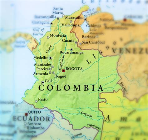 Map of Colombia, Colombia flag facts and best places to visit ...