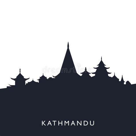 Kathmandu Cityscape Skyline Vector Logo Stock Illustration ...