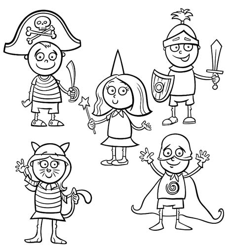 Halloween Costumes Coloring Pages - Coloring Cool