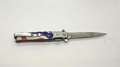 Steel River Stiletto SR102 American USA Flag Folding Pocket Knife Assi ...