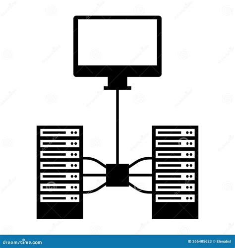 On-premise Data Center and Servers Icon Stock Vector - Illustration of ethernet, information ...