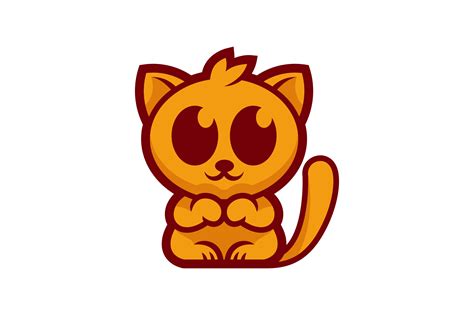 cute cat vector template logo design By GraphicHouse | TheHungryJPEG