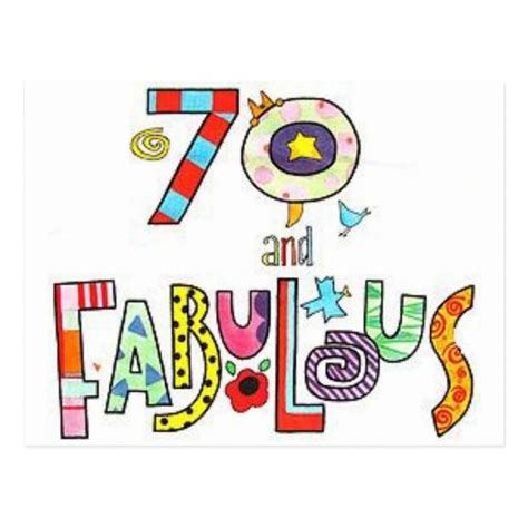 70 & Fabulous - Happy 70th Birthday Postcard | Zazzle | Happy 70 birthday, Birthday postcards ...