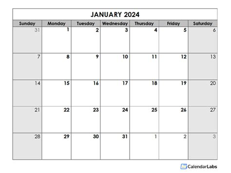 2024 Blank Monthly Calendar - Free Printable Templates