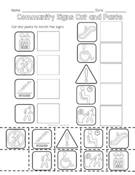 Community Signs Games and Worksheets - Unit 1 - for Special Education