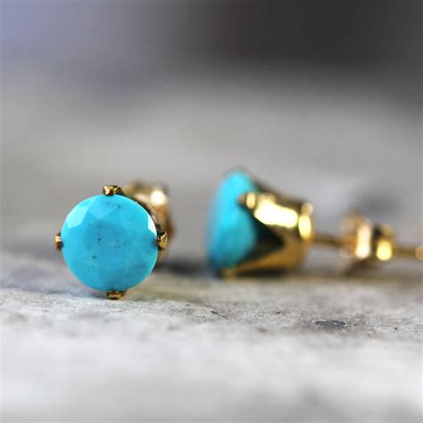 Turquoise Stud Earrings By Artique Boutique | notonthehighstreet.com