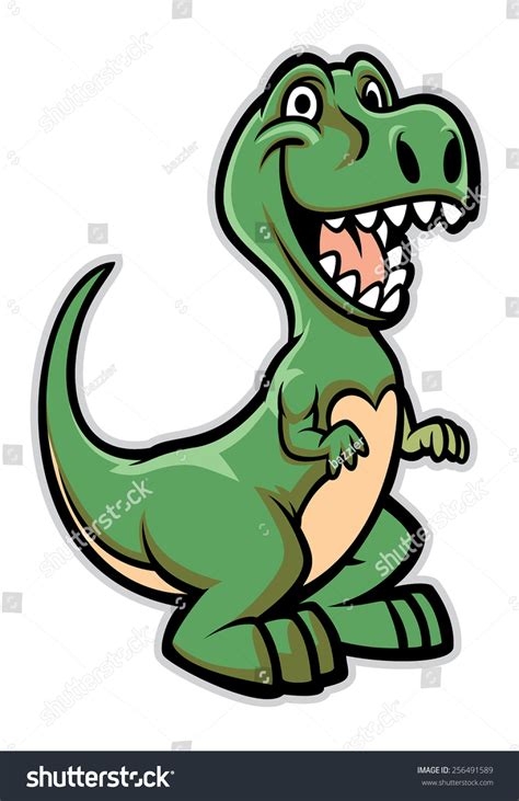 Happy Dinosaur Cartoon Stock Vector (Royalty Free) 256491589 | Shutterstock