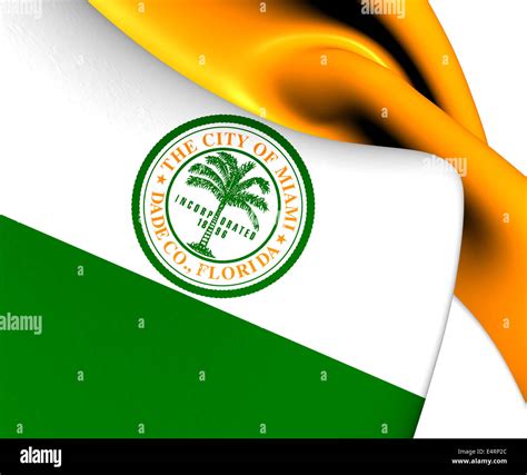 Flag of Miami, USA. Close Up Stock Photo - Alamy