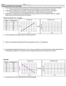 Creating Acceleration versus Time Graphs 10th - 12th Grade Worksheet ...