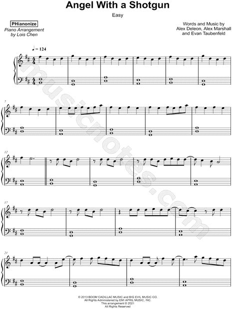 PHianonize "Angel With a Shotgun [easy]" Sheet Music (Piano Solo) in D ...