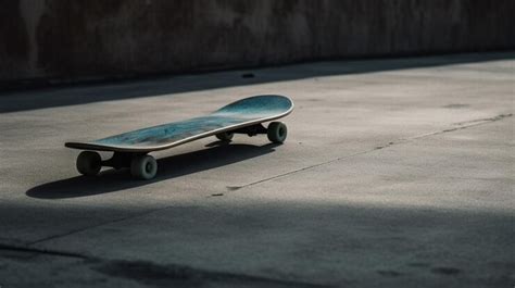 Premium AI Image | A skateboard on the concrete ground side view