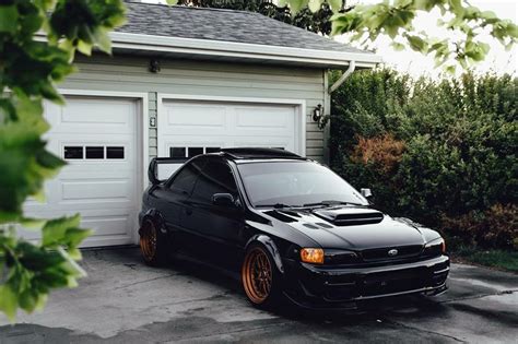 #Subaru #Impreza #STI #GC8 #Black #Modified #Stance #Slammed #BlackOnBlack Street Racing Cars ...