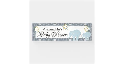 Blue Elephant Boy Baby Shower Banner | Zazzle