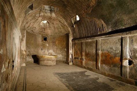 Caldarium, Forum Baths, Pompeii. after a relaxing massage at the tepidarium, bathers adjourned ...