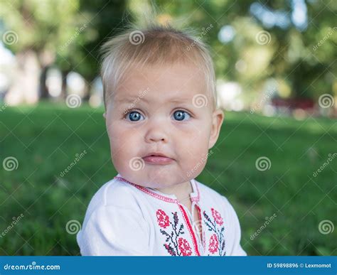 Funny Kid with the Big Eyes Close Up Stock Photo - Image of girl, baby ...