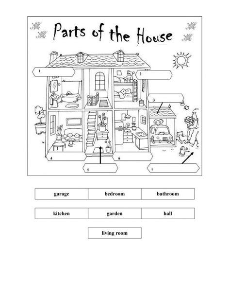 parts of the house worksheet