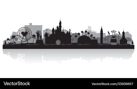 Anaheim california city skyline silhouette Vector Image