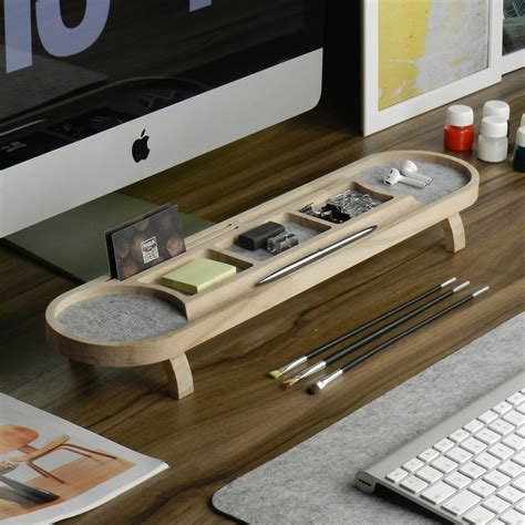 Wood Desk Organizer, Office Desk Accessories, Personalized, Keyboard Rack, Home Desk Storage ...