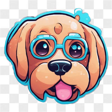 Download Playful Cartoon Dog with Glasses Cartoons Online - Creative Fabrica