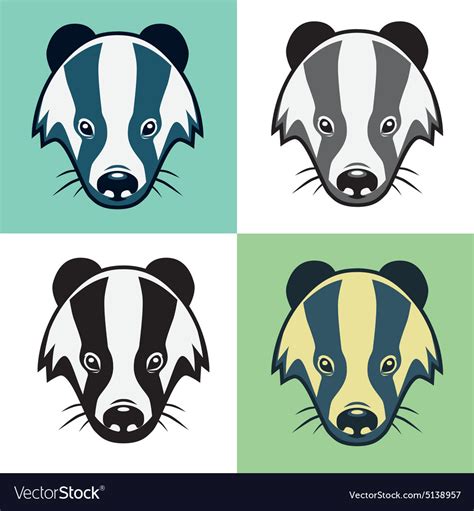 Badger mascot head emblem Royalty Free Vector Image