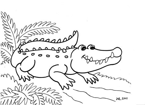 Cute Alligator Coloring Page - ColoringBay