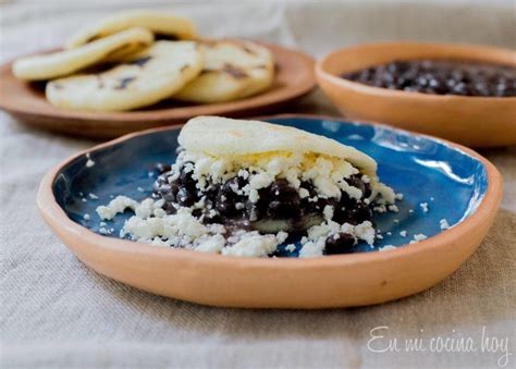 Domino Arepas with Black Beans - Pilar's Chilean Food & Garden