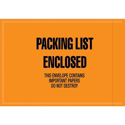 4-1/2" x 6" - "Packing List Enclosed" Envelopes - 1000 Per Case | Binding101