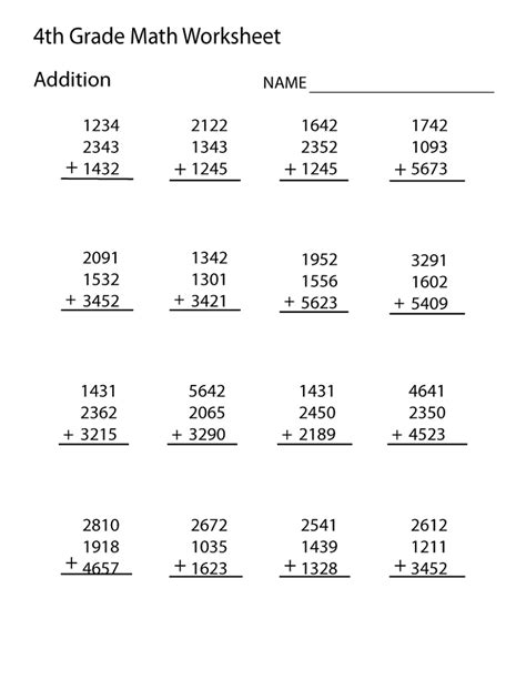 Free 4th Grade Math Worksheets | Activity Shelter