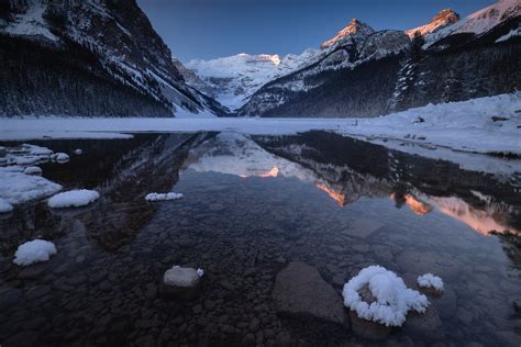 Lake Louise Sunrise Winter Banff - Rocky Mountain Photo Adventures