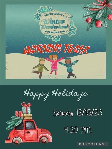 Warning Track at Winter Wonderland, Bergen County Winter Wonderland, Paramus, 16 December 2023 ...