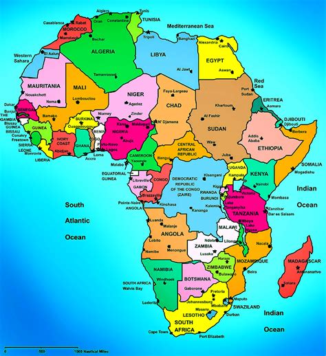 Map Of Africa With Country Names – Topographic Map of Usa with States